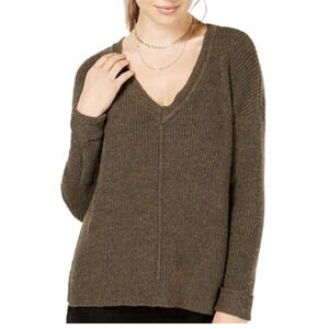 Hippie Rose Sweater Womens Large V Neck Ribbed Pullover New Cozy Soft Knit